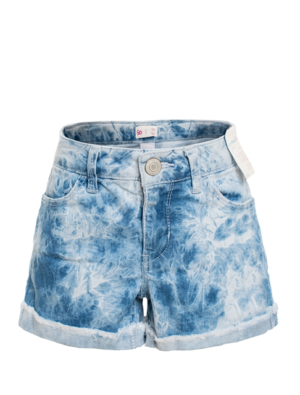 GIRL'S ACID WASH DENIM WITH FOLDED HEM