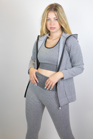 3 Piece Seamless Set With Back Ruching
