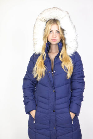 WOMEN’S MID LENGTH PUFFER JACKET WITH SNAP BUTTON CLOSURE